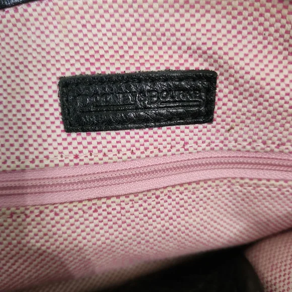 Dooney & Bourke Small Black Leather Satchel with Contrast Stitching